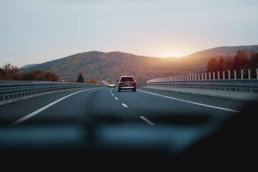 cars in a public road