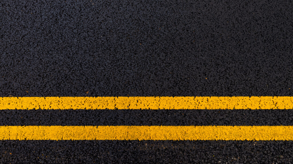 a newly painted road