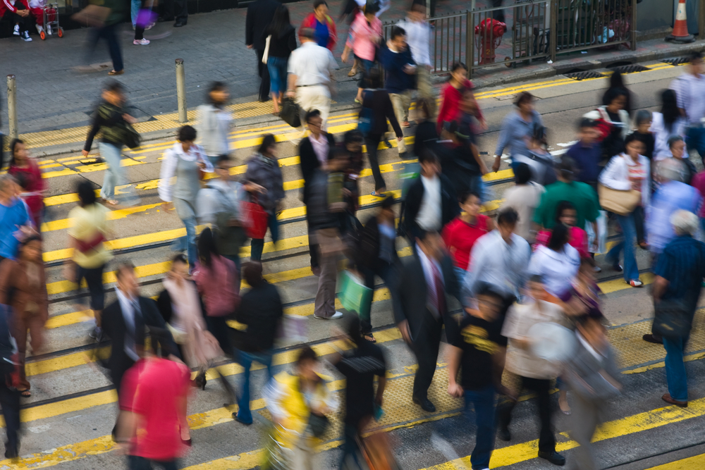 people crossing the pedestrian