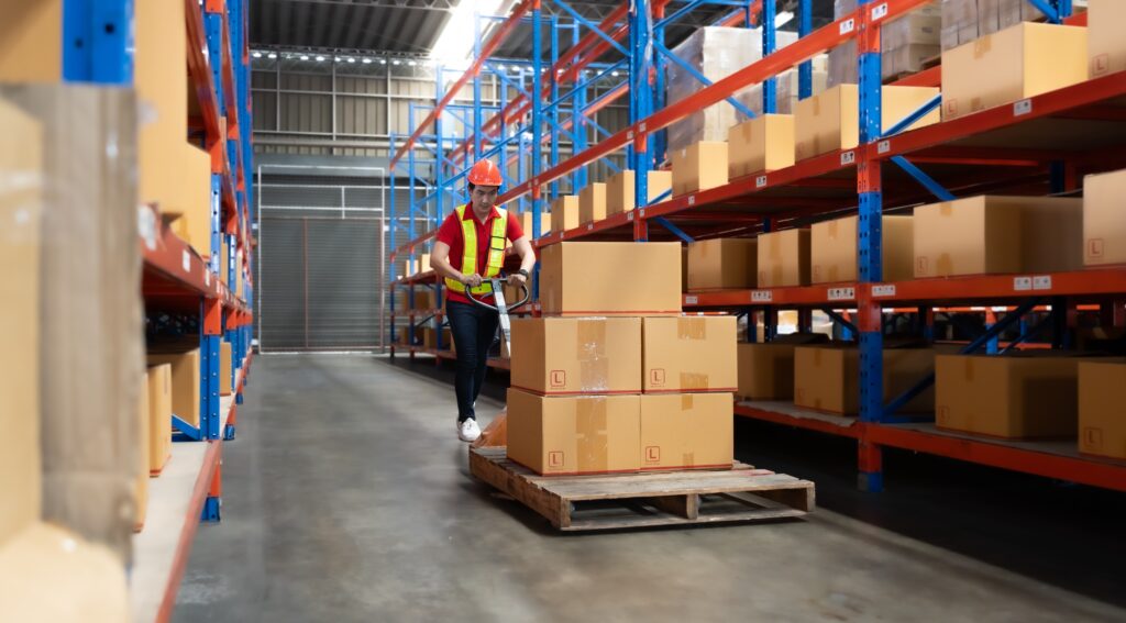 a man working in a warehouse